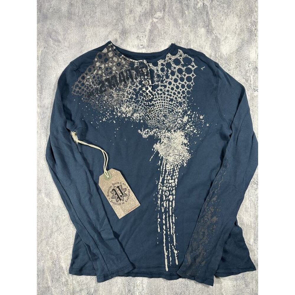 Pollution Blue Y2K Thermal Long Sleeve Shirt~ New with Tags S, XL, XXL~
